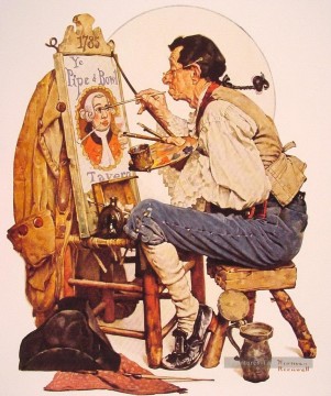 パイプとボウルの看板画家 1926 年 ノーマン ロックウェル Oil Paintings